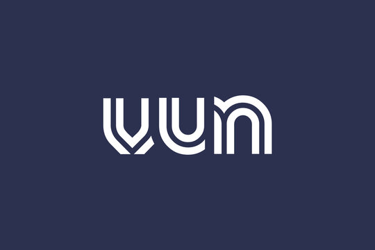 VUN Creative Unique Modern Letter Logo Design. Elegant Monogram Logo Design with Decorative Elements and Typography