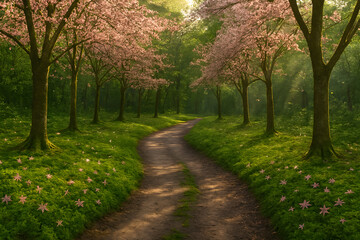 Naklejka premium path in the park