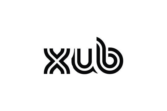 XUB Creative Unique Modern Letter Logo Design. Elegant Monogram Logo Design with Decorative Elements and Typography