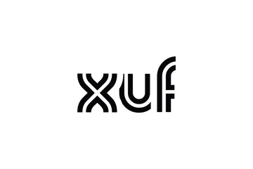 XUF Creative Unique Modern Letter Logo Design. Elegant Monogram Logo Design with Decorative Elements and Typography