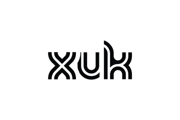 XUK Creative Unique Modern Letter Logo Design. Elegant Monogram Logo Design with Decorative Elements and Typography