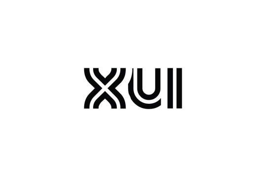 XUI Creative Unique Modern Letter Logo Design. Elegant Monogram Logo Design with Decorative Elements and Typography