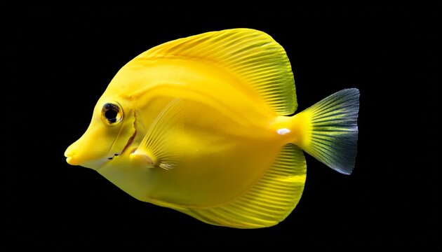 isolated brightly colored yellow tang fish