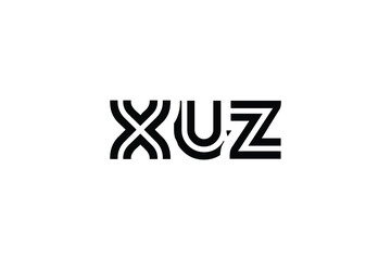 XUZ Creative Unique Modern Letter Logo Design. Elegant Monogram Logo Design with Decorative Elements and Typography