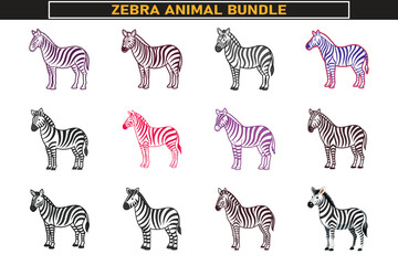 Zebra seamless pattern with black and white stripes in vector illustration