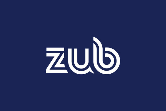 ZUB Creative Unique Modern Letter Logo Design. Elegant Monogram Logo Design with Decorative Elements and Typography