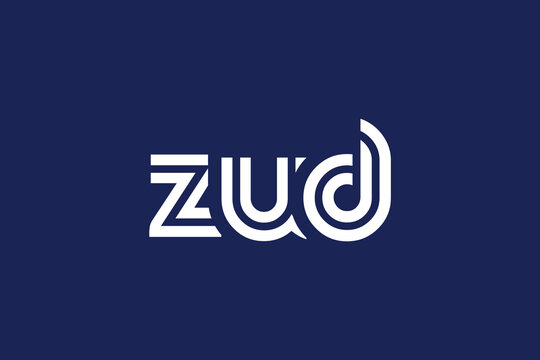 ZUD Creative Unique Modern Letter Logo Design. Elegant Monogram Logo Design with Decorative Elements and Typography