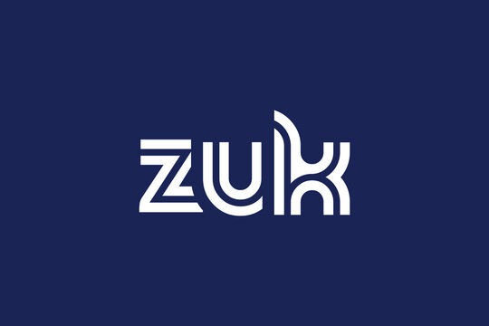 ZUK Creative Unique Modern Letter Logo Design. Elegant Monogram Logo Design with Decorative Elements and Typography