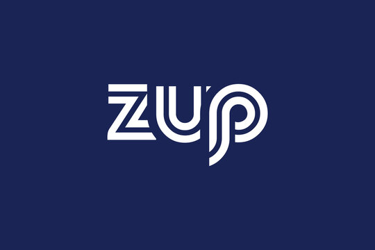 ZUP Creative Unique Modern Letter Logo Design. Elegant Monogram Logo Design with Decorative Elements and Typography