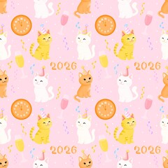 Midnight Countdown Cats seamless