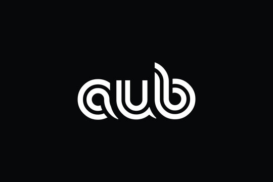 AUB Creative Unique Modern Letter Logo Design. Elegant Monogram Logo Design with Decorative Elements and Typography