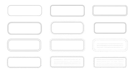 Obraz premium Diverse White Rounded Rectangle Button Templates for UI Design and Web Development, Ensuring User-Friendly Interface Elements and Streamlined Navigation