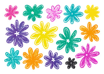 Obraz premium Colorful Hand-Drawn Flower Illustrations: Doodle Art Set