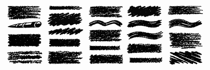 Collection of Hand-Drawn Black Scribble Textures