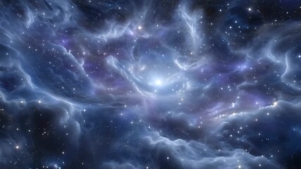 pic galactic scene with vibrant exploding stars, glowing gaseous clouds in deep blues  - Powered by Adobe