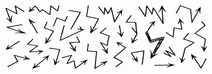 Hand-drawn Arrow Collection: Various Zigzag & Straight Arrows