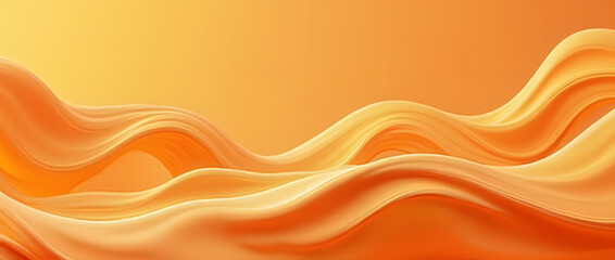 Formes et lignes abstraites ondulées de peinture laiteuse orange effet tissus