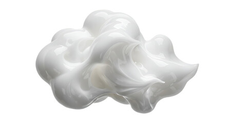 A close up of a white creamy and shiny substance on a solid black background