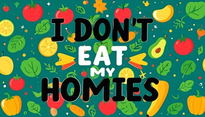 Fun, healthy food themed graphic with text