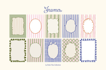 Minimalist hand drawn vector frames collection