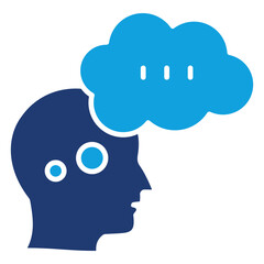 Thought Flat Blue Icon
