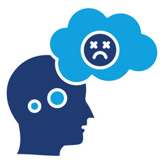 Unconscious Flat Blue Icon