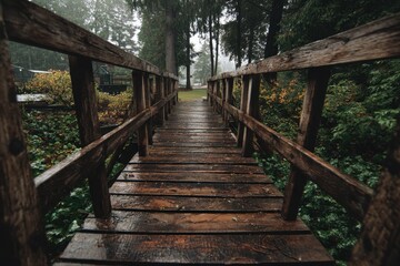 A wooden walkway to the park s treadmill