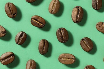Beans on a green backdrop