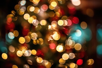 Obraz premium Blurry abstract image of holiday lights Bokeh effect background
