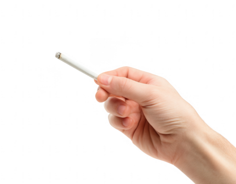 A hand holding a cigarette, png, transparent