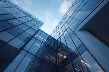 Obraz premium Contemporary office facade of metal and glass