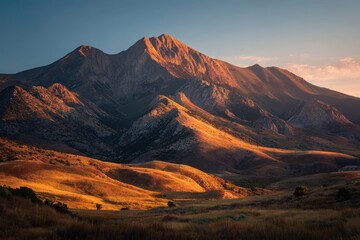 Fototapeta premium Golden hour mountain sunrise photography