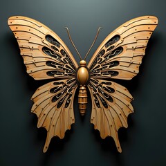 wooden butterfly high ornamental details