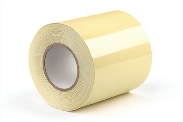 Isolated white background with patterned tape in light yellow