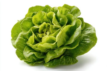 Lollo bindo lettuce on a white background