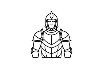 Obraz premium knight in armor wearing a helmet and protective gear silhouette