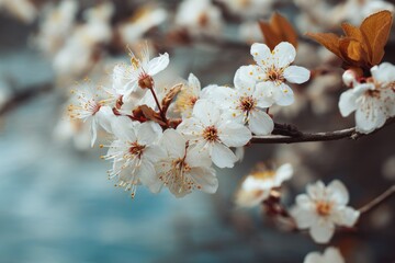 Obraz premium Spring blossom on a tree branch Lovely scenery Close up of flowers