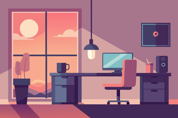 Vector illustration of living room interior design with modern furniture, sofa, armchair, and lamps