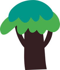 Simple cartoon tree ornament suitable for environmental content, foliage for forest or garden