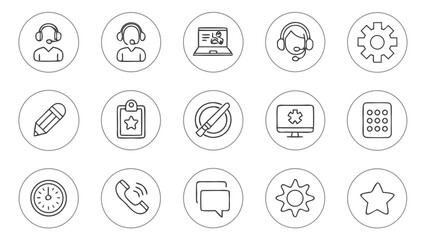 Showcase customer satisfaction with modern review and feedback icons for business success