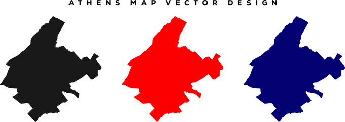 Athens Greece Map Vector Illustration | Detailed City Travel Guide Design