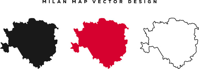 Milan Italy Map Vector Illustration | Detailed City Travel Guide Design