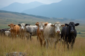 Summer pasture with cows