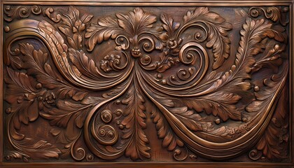 elegant etchings bronze and patina surface textures with intricate carving and detailing