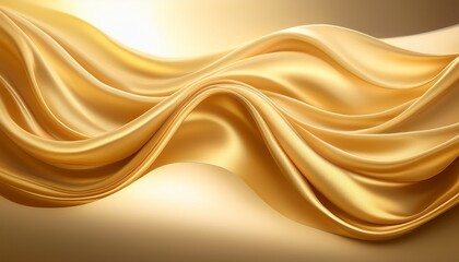 Obraz premium delicate golden fabric waves flowing in soft natural light