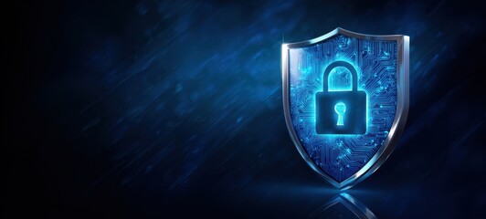 [The Shield Featuring a Glowing Padlock Symbol Representing Advanced Digital Security and Protection]
