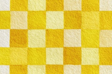 Yellow checkered watercolor texture background