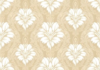 Beige and off white ornate pattern design