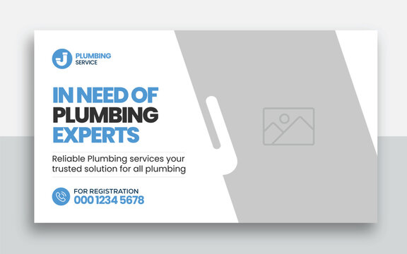 Plumbing  youtube thumbnail and web banner template design	