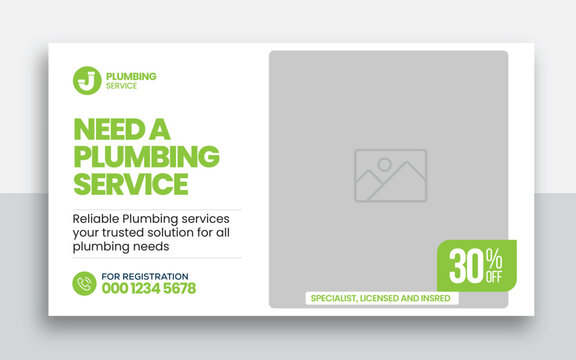 Plumbing  youtube thumbnail and web banner template design	